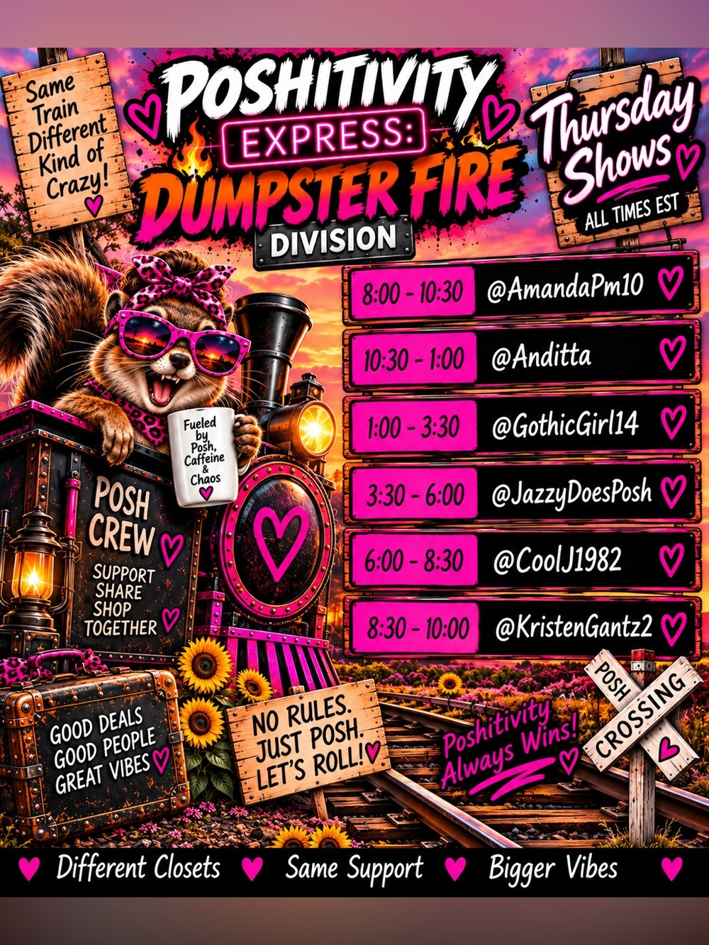 🥰🥰🌸🌺🦄🦋 Poshitivity Express Thursday Edition 🥰🥰🦄🦋🌸🌺